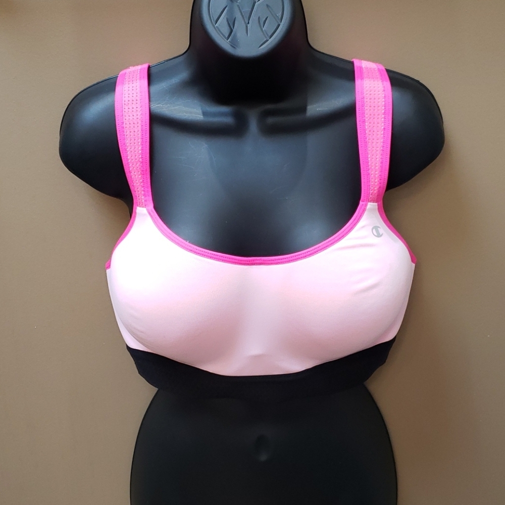 Champion Light Pink and Black Sports Bra
